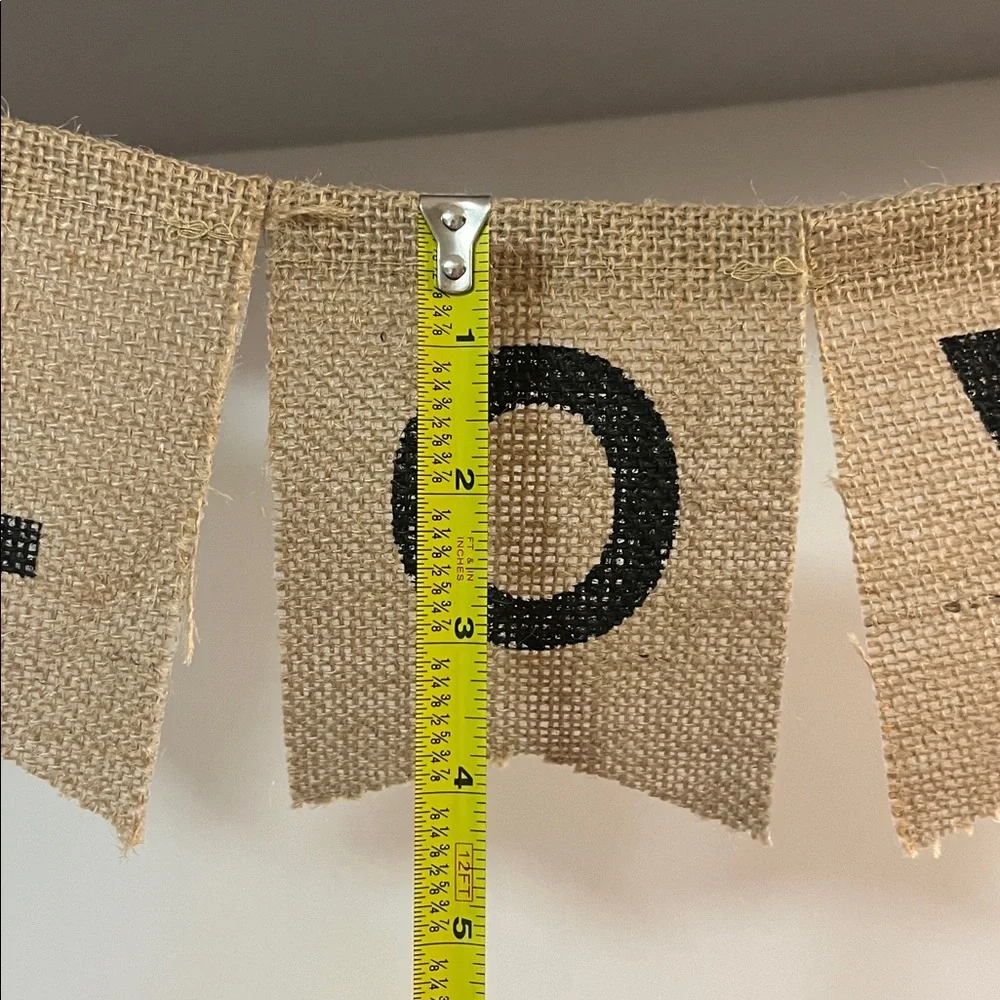 Love Burlap Banner with Red Hearts